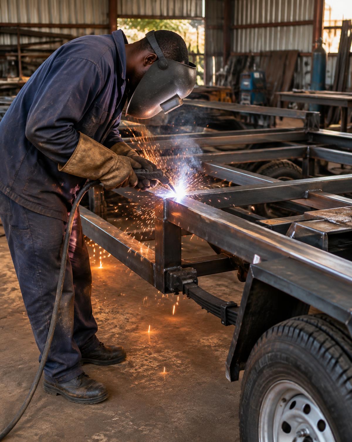 Illustrative metal fabrication workshop